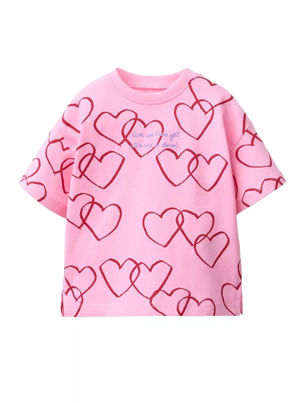 Zara Kids Heart Print Pink Tee